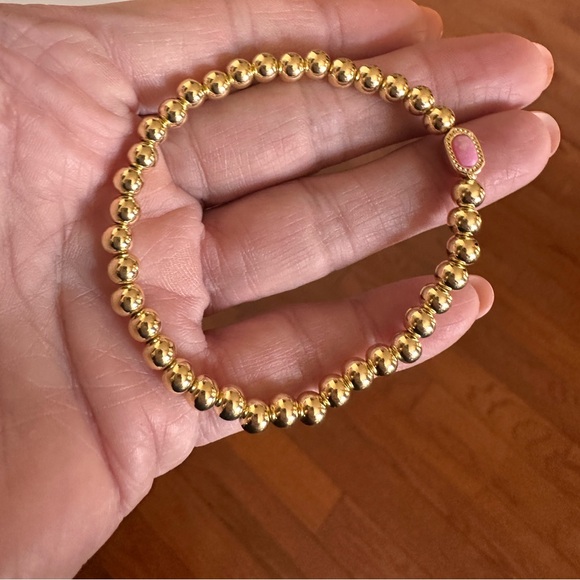 kendra scott mini elaina gold carnation kyocera opal stretch bracelet - Picture 7 of 9